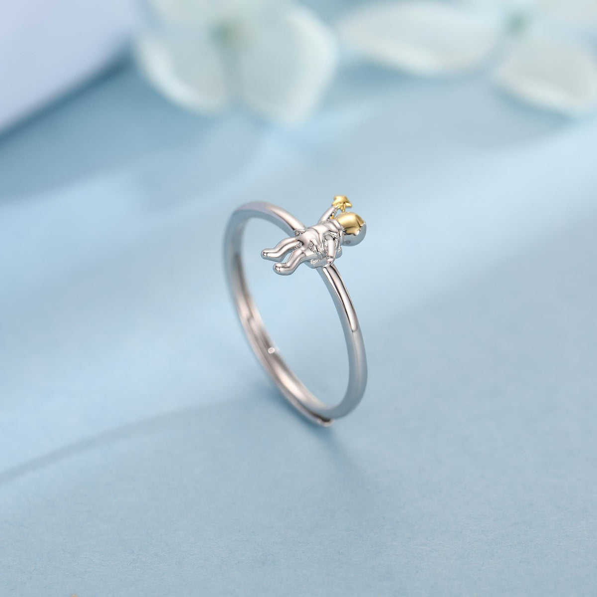 Astronaut Ring in Sterling Silver, Adjustable Size Spaceman Ring, Astronaut Ring, Space Ring