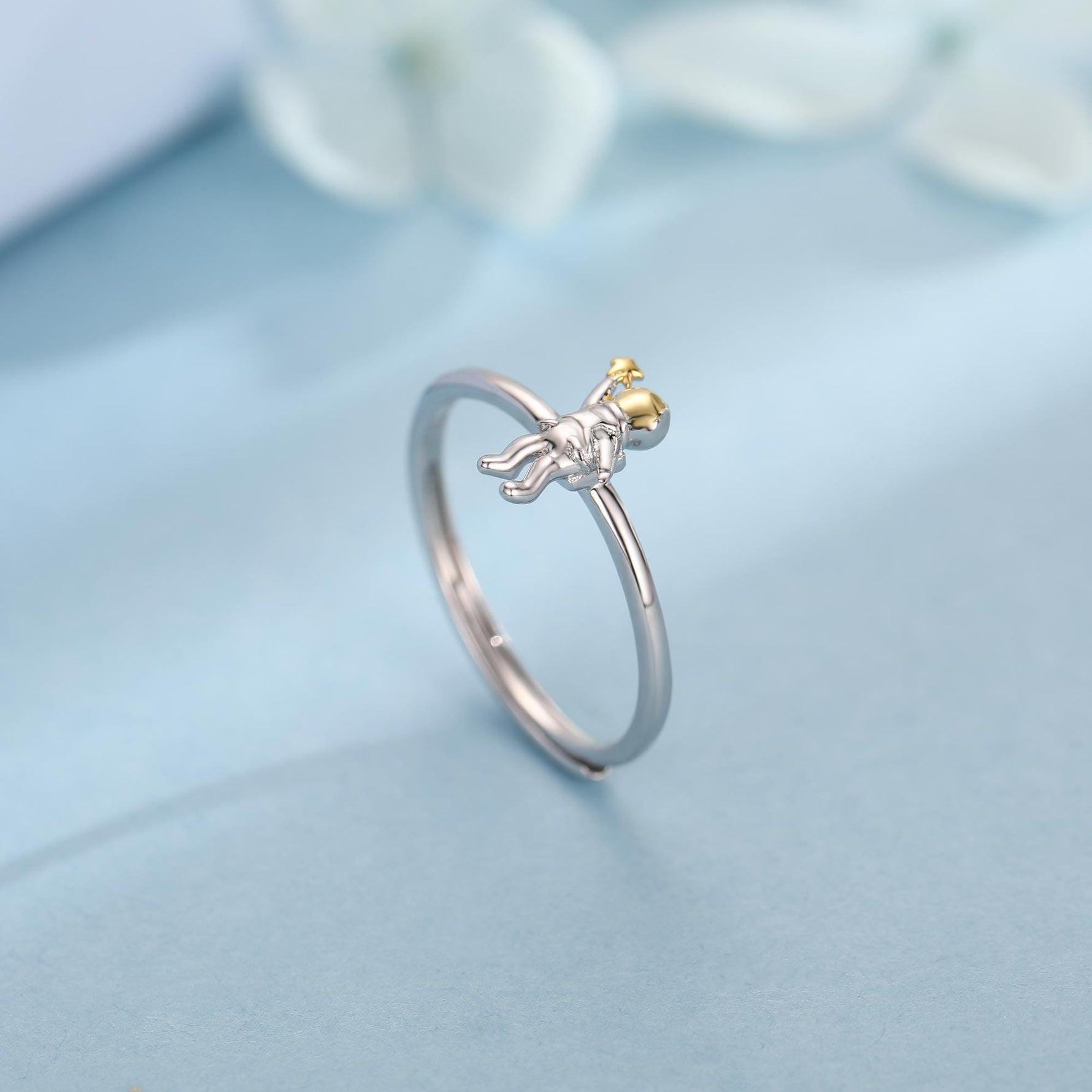 Astronaut Ring in Sterling Silver, Adjustable Size Spaceman Ring, Astronaut Ring, Space Ring