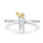 Astronaut Ring in Sterling Silver, Adjustable Size Spaceman Ring, Astronaut Ring, Space Ring