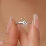 Astronaut Ring in Sterling Silver, Adjustable Size Spaceman Ring, Astronaut Ring, Space Ring