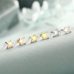 Tiny Shooting Star Stud Earrings in Sterling Silver, Silver Gold or Rose Gold, Star Stud Earrings, Celestial Jewellery