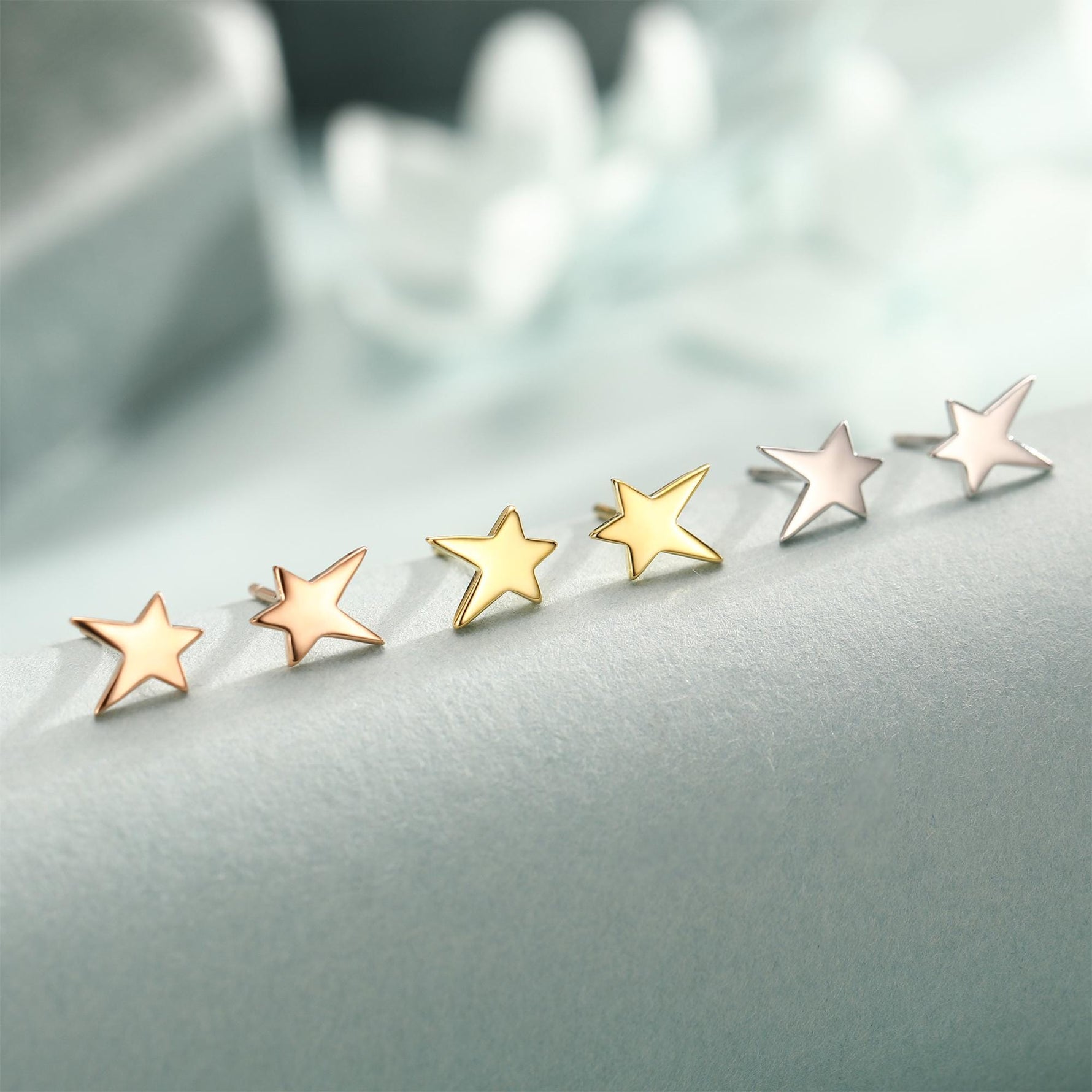 Tiny Shooting Star Stud Earrings in Sterling Silver, Silver Gold or Rose Gold, Star Stud Earrings, Celestial Jewellery