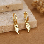 Dangling Otter Huggie Hoops in Sterling Silver, Silver or Gold, Otter Earrings, Detachable and Interchangeable
