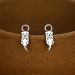 Otter Charms for Huggie Hoop Earrings in Sterling Silver