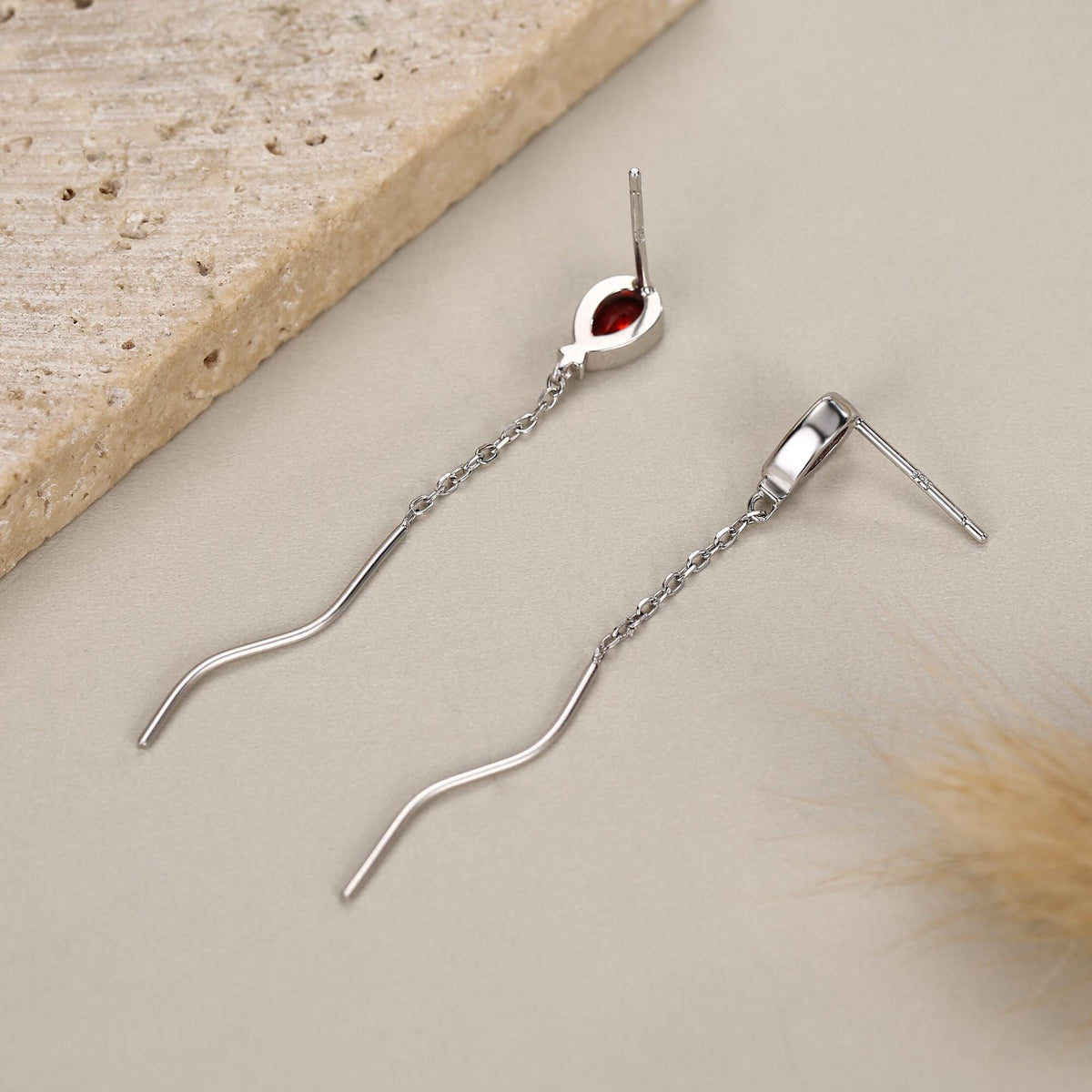 Sterling Silver Balloon Dangle Stud Earrings, Silver or Gold, Red Balloon Earrings, Cute and Quirky Design