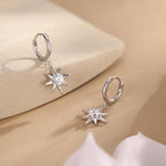 Starburst Huggie Hoop Earrings in Sterling Silver