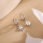 Starburst Huggie Hoop Earrings in Sterling Silver