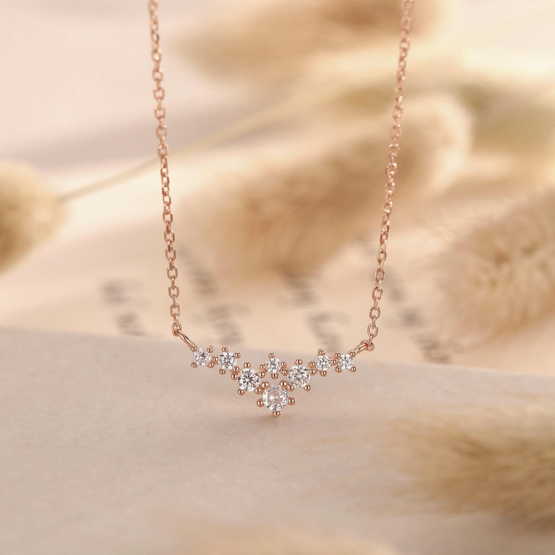 Constellation CZ Cluster Necklace in Sterling Silver