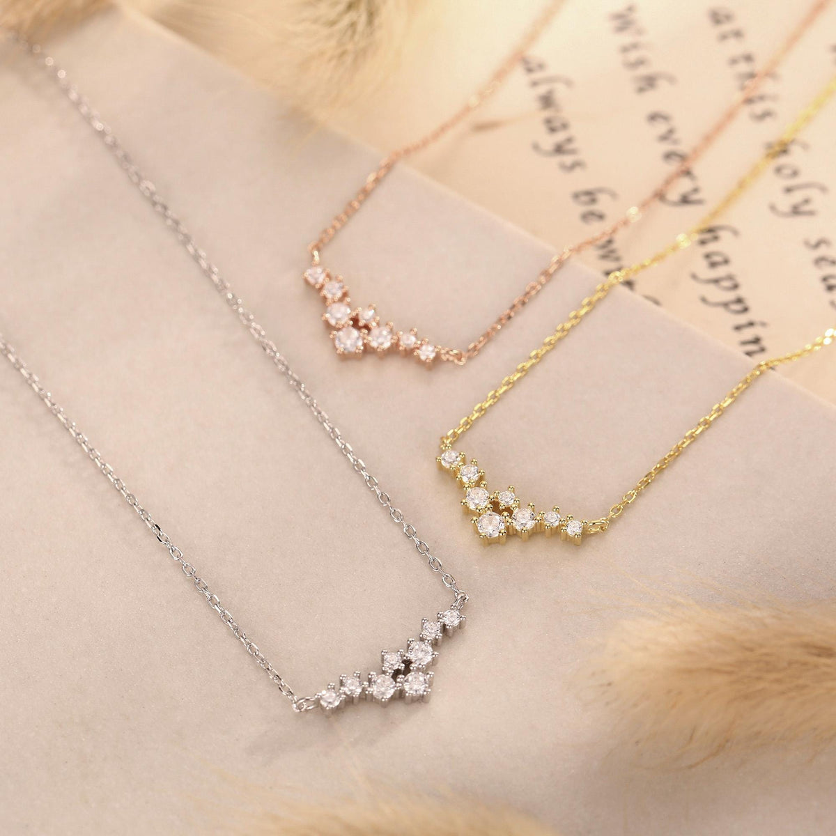 Constellation CZ Cluster Charm Necklace