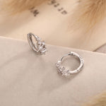 Star Constellation CZ Huggie Hoop in Sterling Silver, Silver or Gold or Rose Gold, 9mm Inner Diameter, Stacking Earrings, CZ Cluster Hoops,