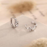 Star Constellation CZ Huggie Hoop in Sterling Silver, Silver or Gold or Rose Gold, 9mm Inner Diameter, Stacking Earrings, CZ Cluster Hoops,