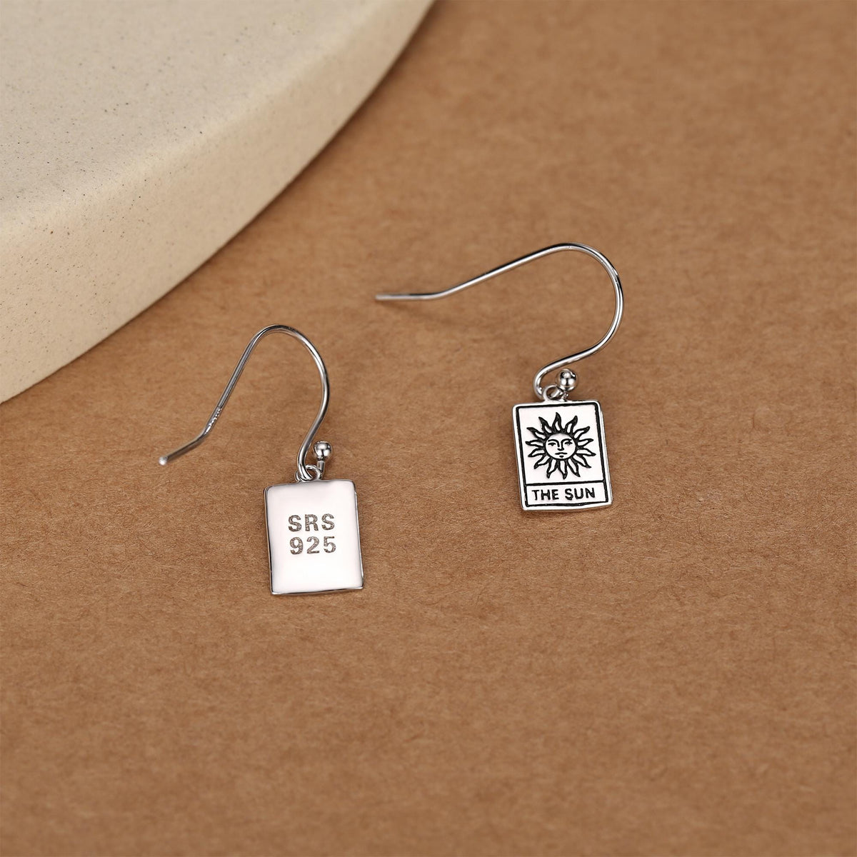 Sun and Star Tarot Card Hook Earrings