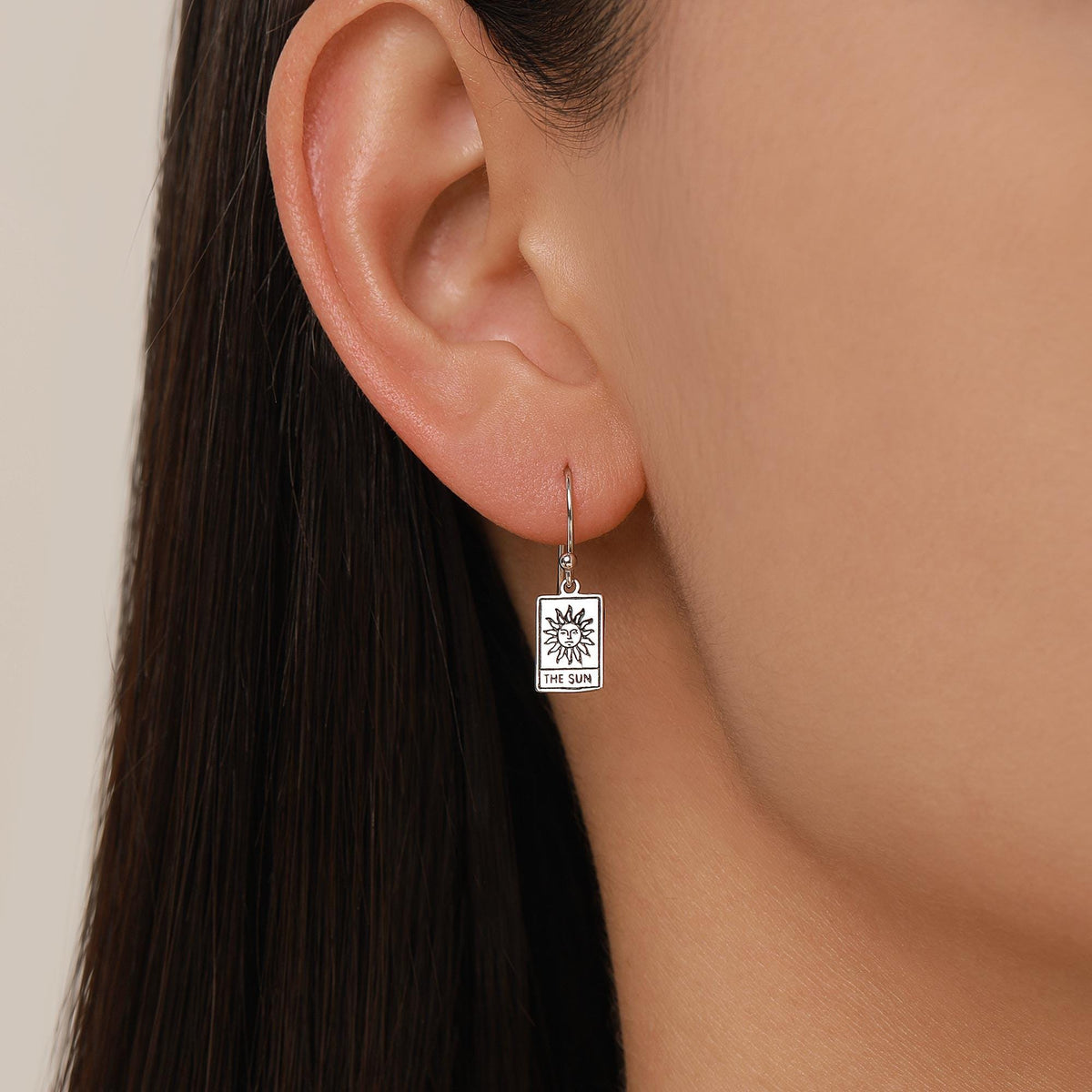 Sun and Star Tarot Card Hook Earrings