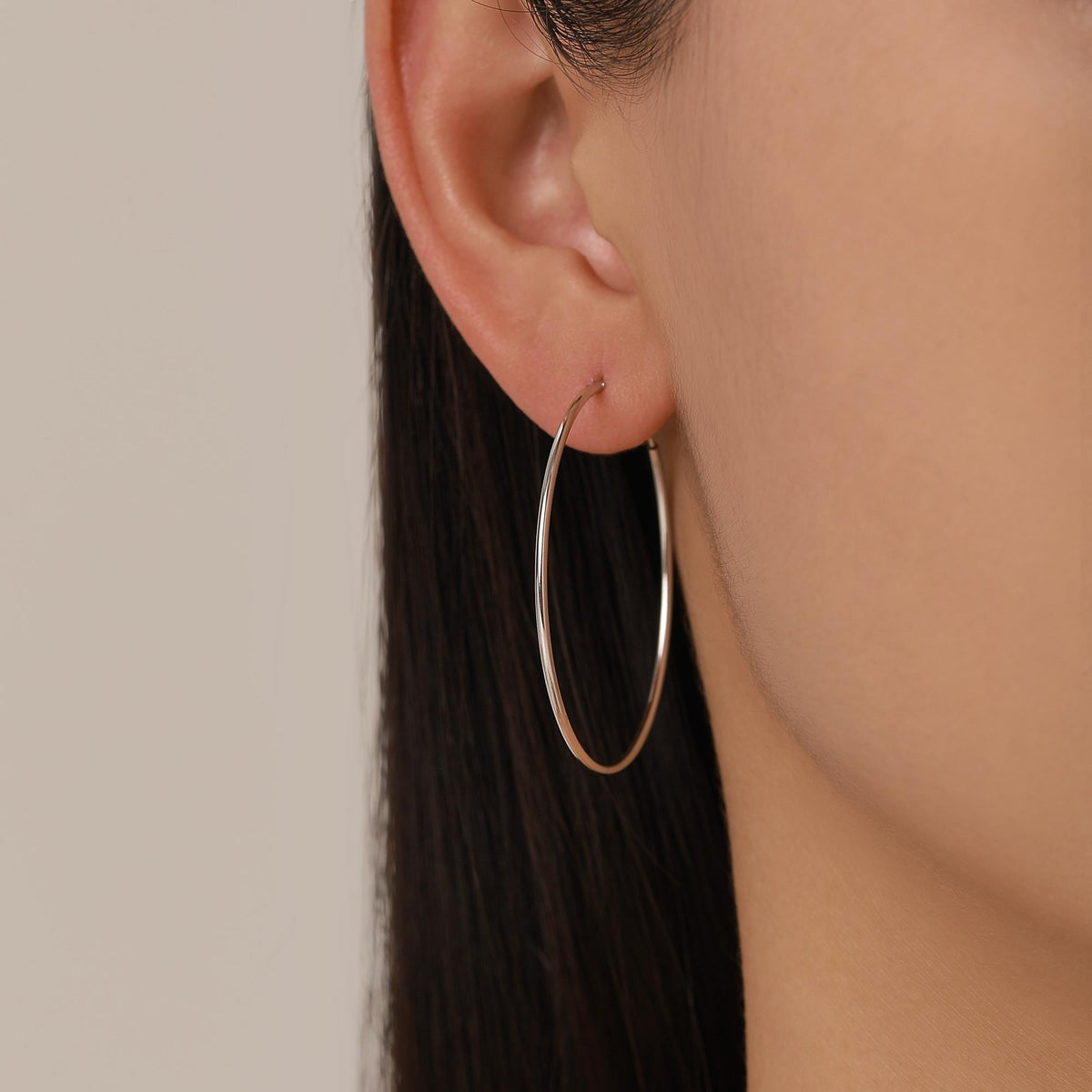Skinny 40mm Large Hoop Earrings