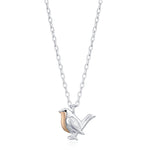 Tiny Robin Bird Pendant Necklace in Sterling Silver, Silver Animal Pendant, Nature Inspired Jewellery, Bird Necklace