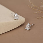 Sterling Silver Pear Cut Moissanite Earrings, 4x6mm Droplet Moissanite Diamond Earrings, April Birthstone Earrings