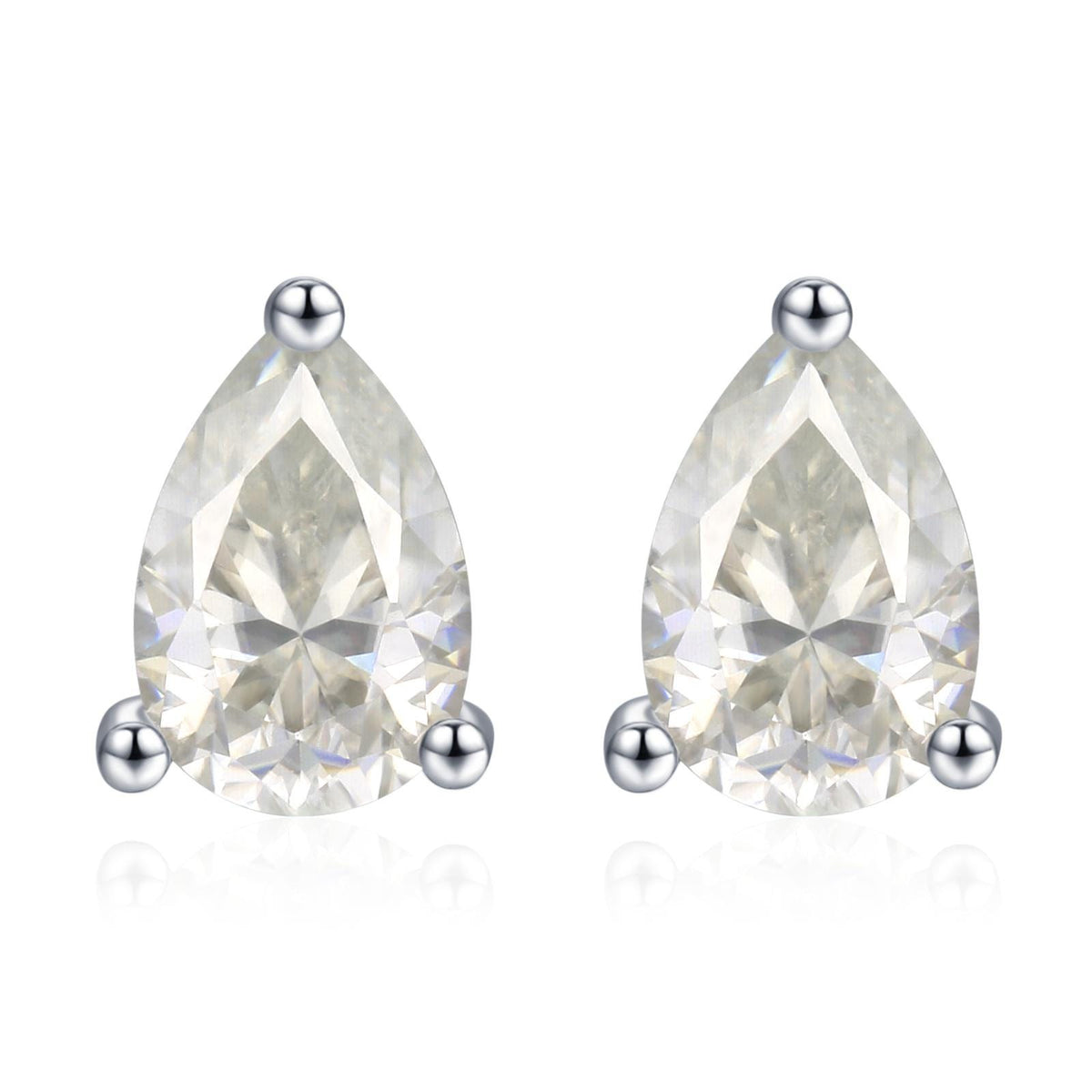 Sterling Silver Pear Cut Moissanite Earrings, 4x6mm Droplet Moissanite Diamond Earrings, April Birthstone Earrings