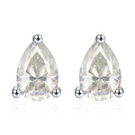 Sterling Silver Pear Cut Moissanite Earrings, 4x6mm Droplet Moissanite Diamond Earrings, April Birthstone Earrings