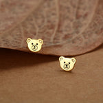 Teddy Bear Stud Earrings in Sterling Silver, Silver or Gold, Cute Gift, Teddy Earrings