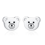Teddy Bear Stud Earrings in Sterling Silver, Silver or Gold, Cute Gift, Teddy Earrings