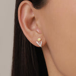 Two Tone Dandelion Flower Stud Earrings