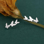 Sterling Silver Butterfly Crawler Earrings, Silver, Gold or Rose Gold, Butterfly Ear Climbers, Butterfly Ear Crawlers