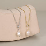 Natural Baroque Pearl Adjustable Lariat Pendant Necklace in Sterling Silver