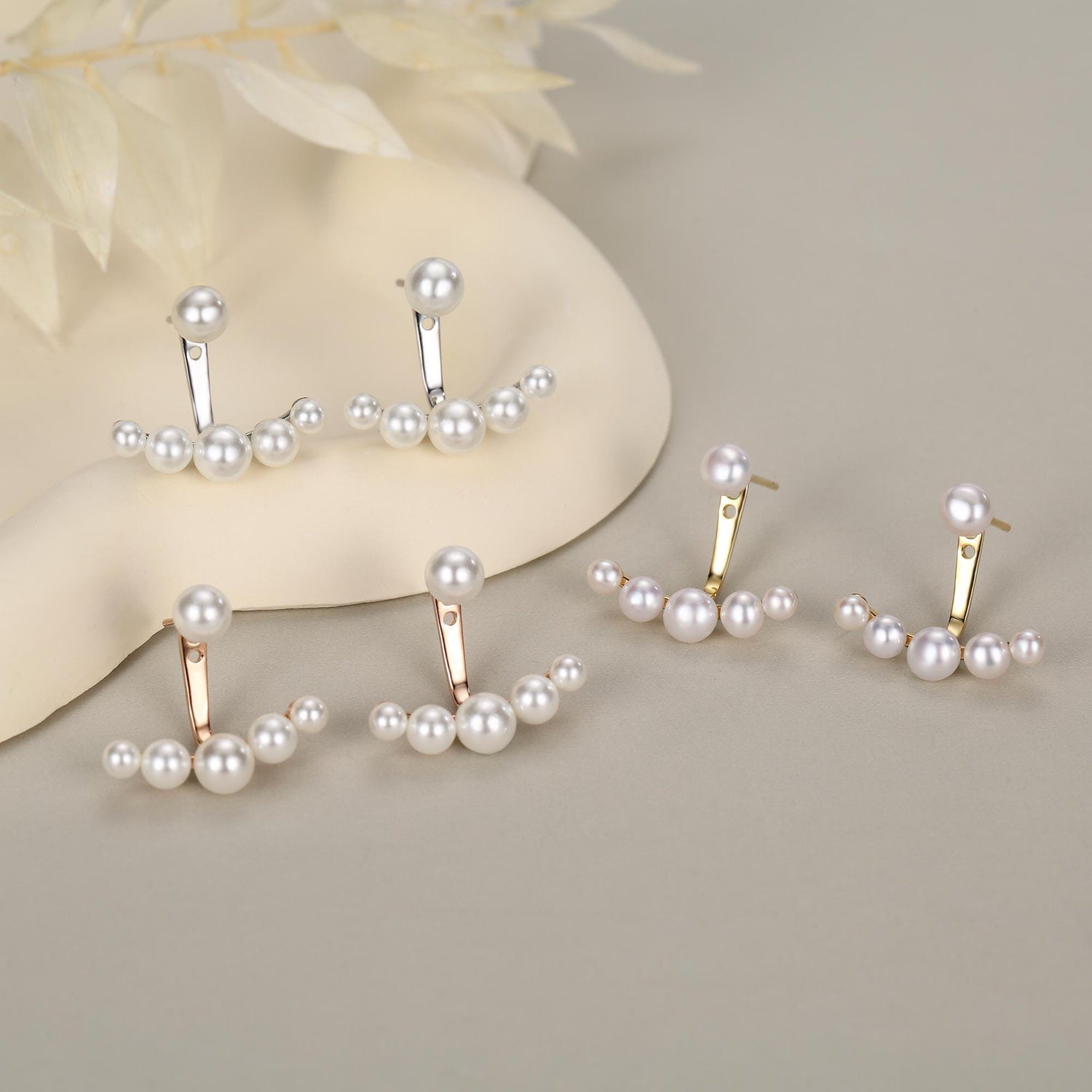 Sterling Silver Mother of Pearl Pearl Jacket Earrings in Sterling Silver