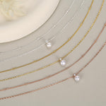 Genuine Freshwater Pearl Double Layer Pendant Necklace in Sterling Silver