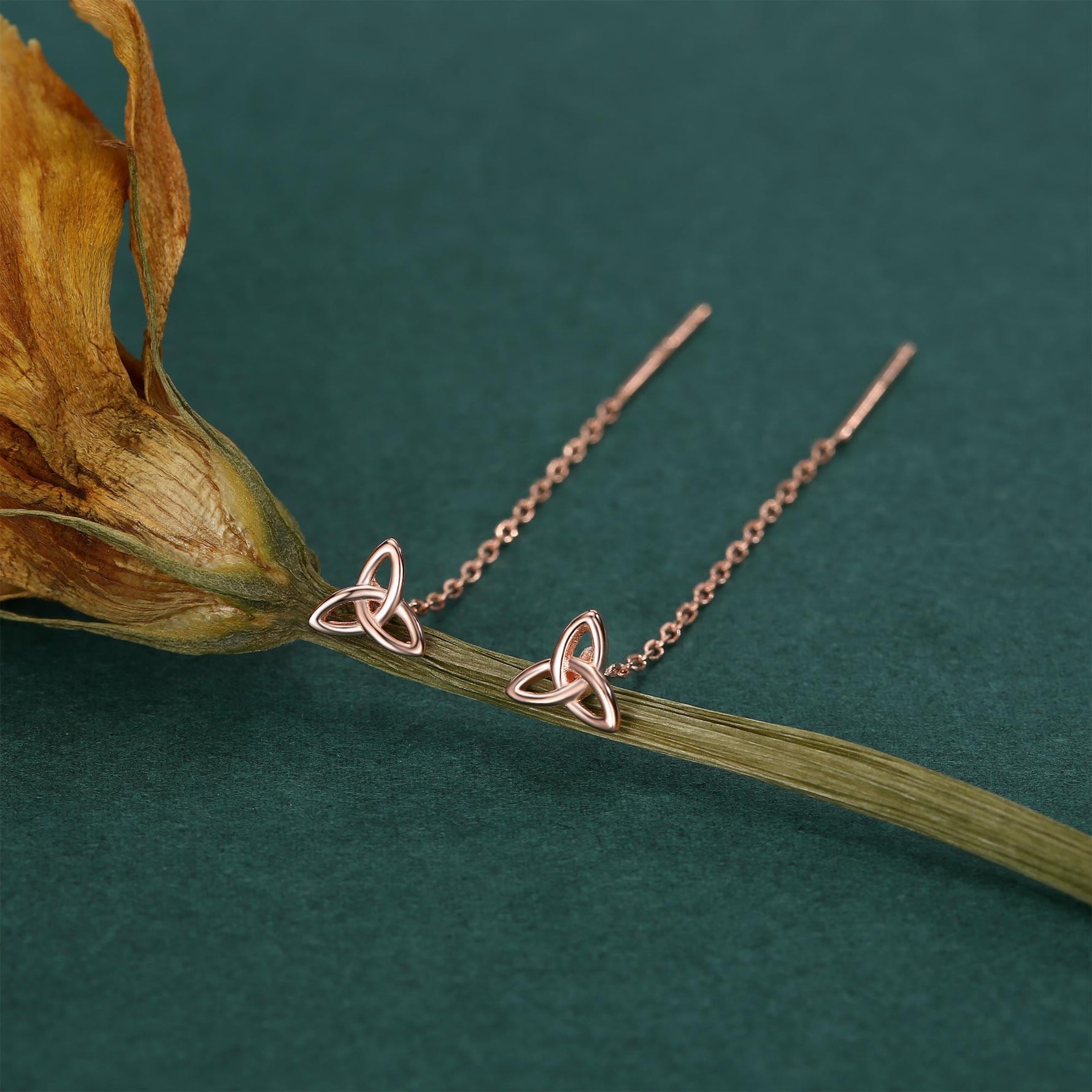 Celtic Trinity Knot Threader Earrings