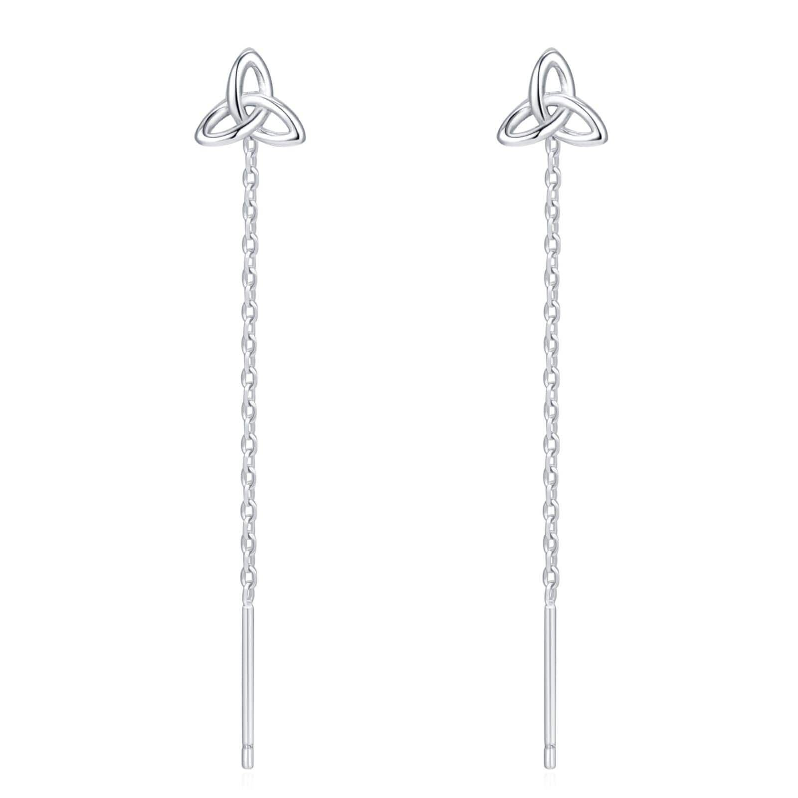 Celtic Trinity Knot Threader Earrings