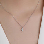 Extra Tiny Cactus Pendant Necklace in Sterling Silver, Silver or Gold, Cactus Necklace, Small Cactus Necklace, Cactus Pendant