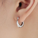Chunky Chubby Hoop Earrings in Sterling Silver, 25mm Hoops, Silver or Gold, Dangle Drop Earrings, Light Weight
