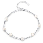 Double Layer Baroque Pearl Station Bracelet