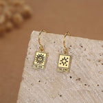 Sun and Star Tarot Card Hook Earrings