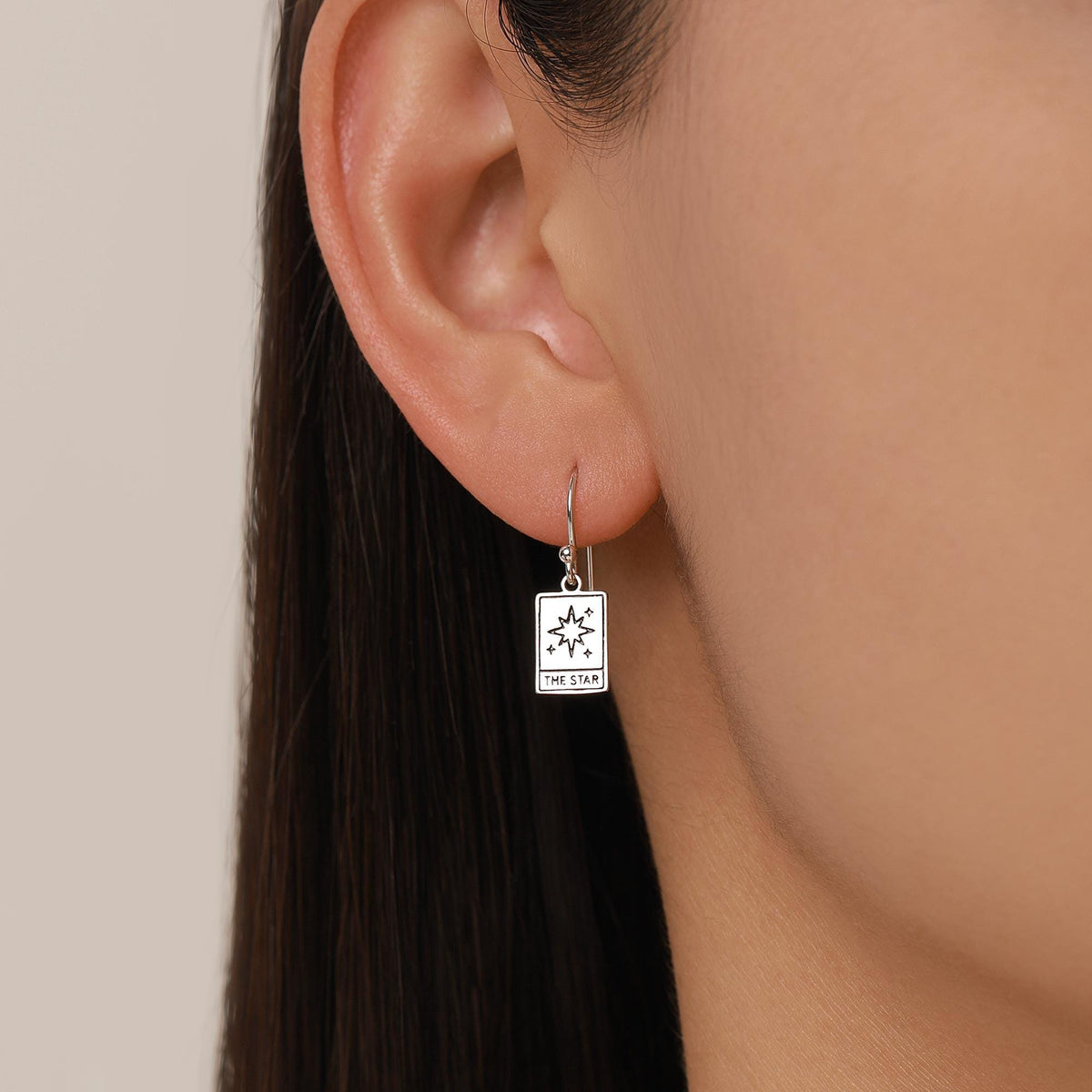 Sun and Star Tarot Card Hook Earrings
