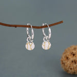 Sterling Silver Japanese Kintsugi Inspired Hoop Charm Earrings