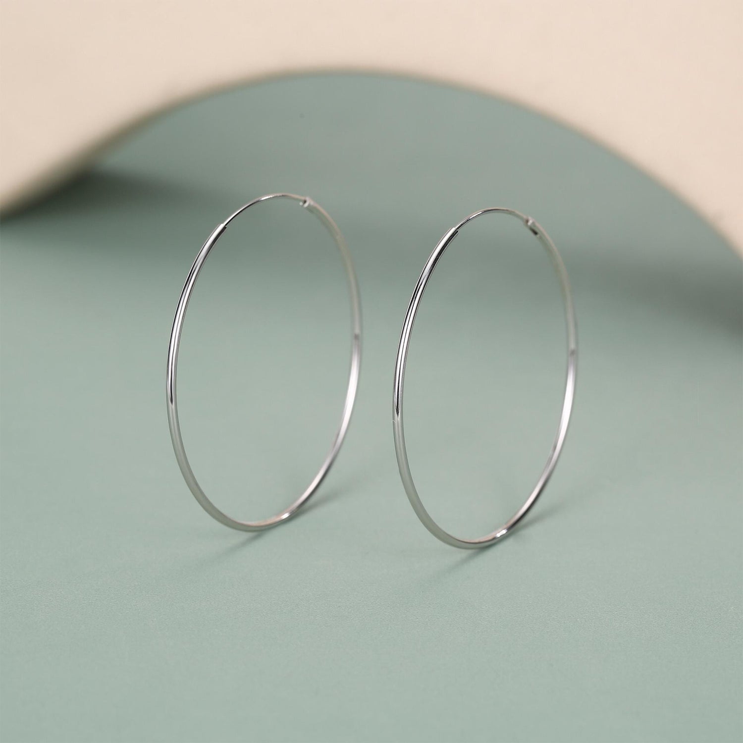 Sterling Silver Extra Skinny Large Hoop Earrings