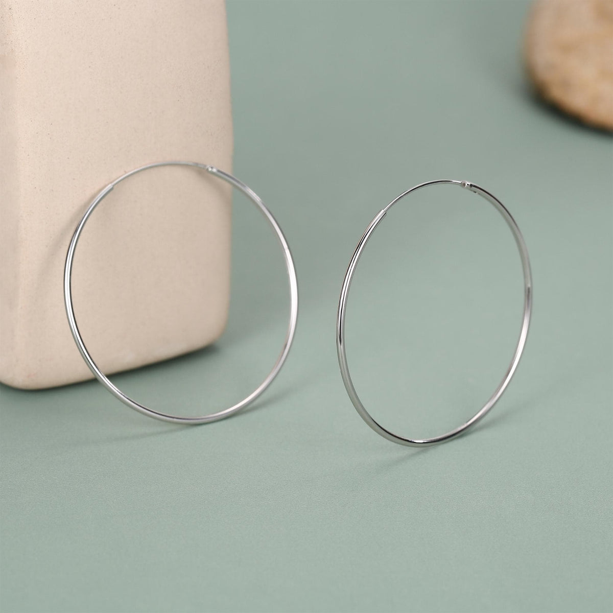 Skinny 40mm Large Hoop Earrings