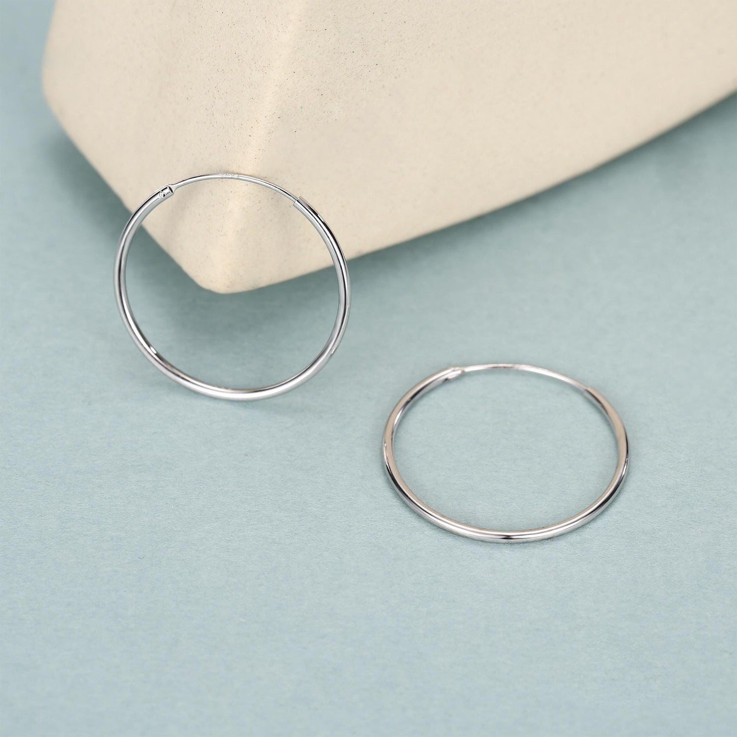 Sterling Silver Extra Skinny Large Hoop Earrings