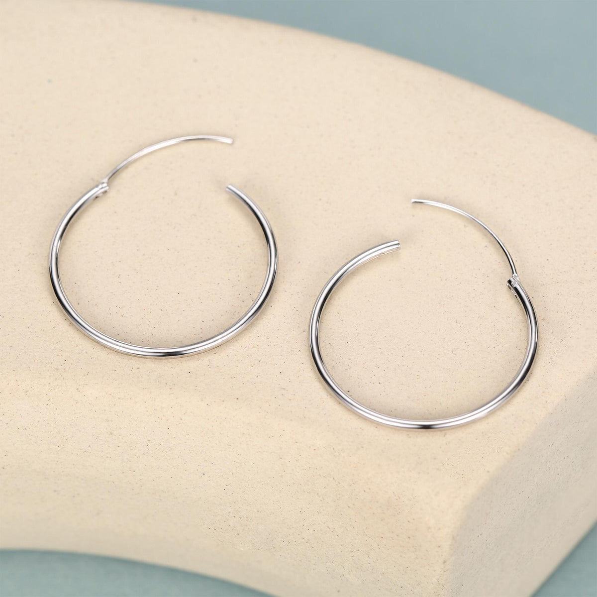 Sterling Silver Extra Skinny Large Hoop Earrings