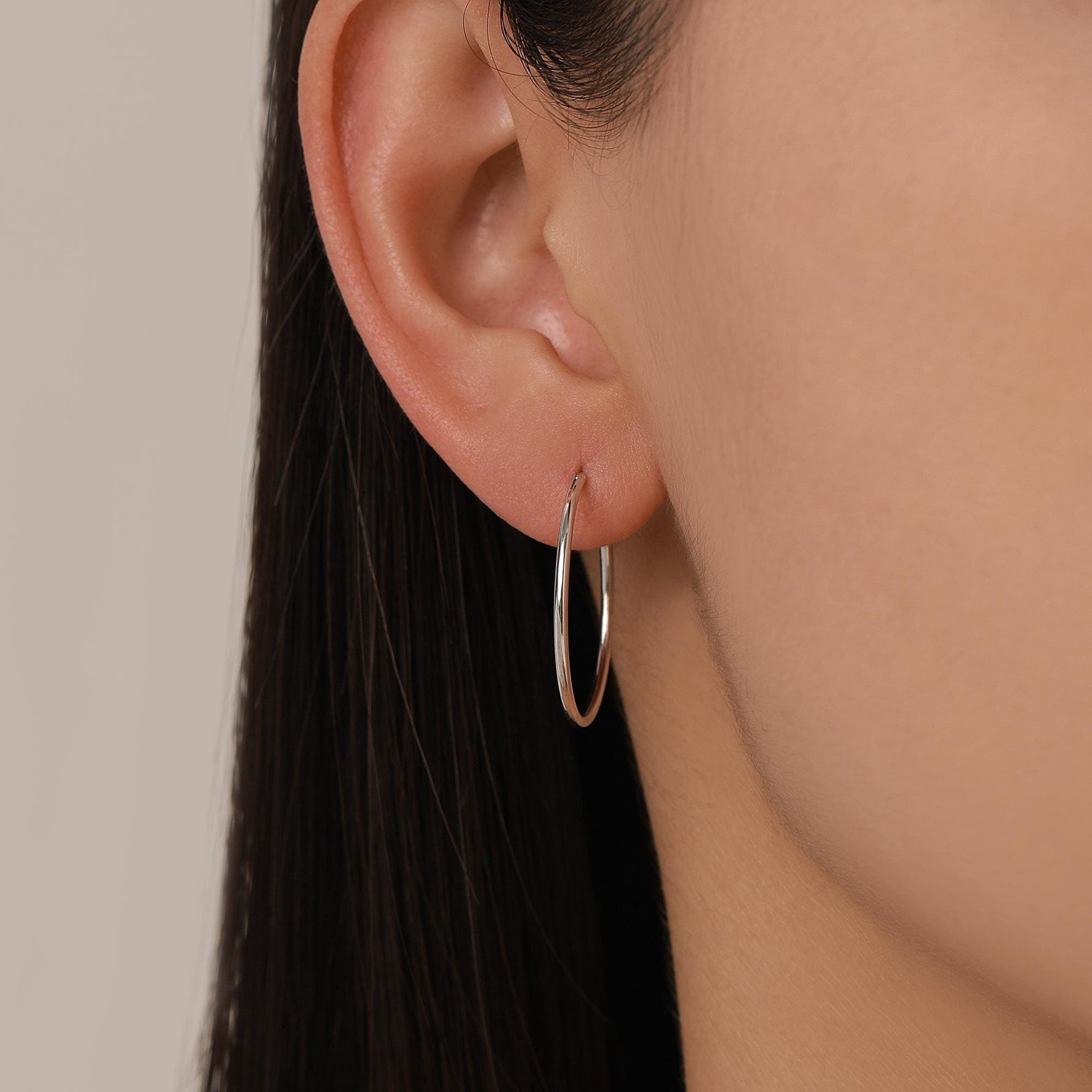 Sterling Silver Extra Skinny Large Hoop Earrings