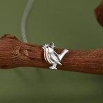 Tiny Robin Bird Pendant Necklace in Sterling Silver, Silver Animal Pendant, Nature Inspired Jewellery, Bird Necklace