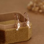Cute Baby Seal Drop Dangling Earrings in Sterling Silver, Silver or Gold or Rose Gold, Seal Earrings, Ocean Animal Hook Earrings, Scottish
