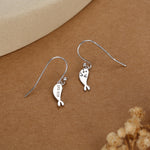 Cute Baby Seal Drop Dangling Earrings in Sterling Silver, Silver or Gold or Rose Gold, Seal Earrings, Ocean Animal Hook Earrings, Scottish