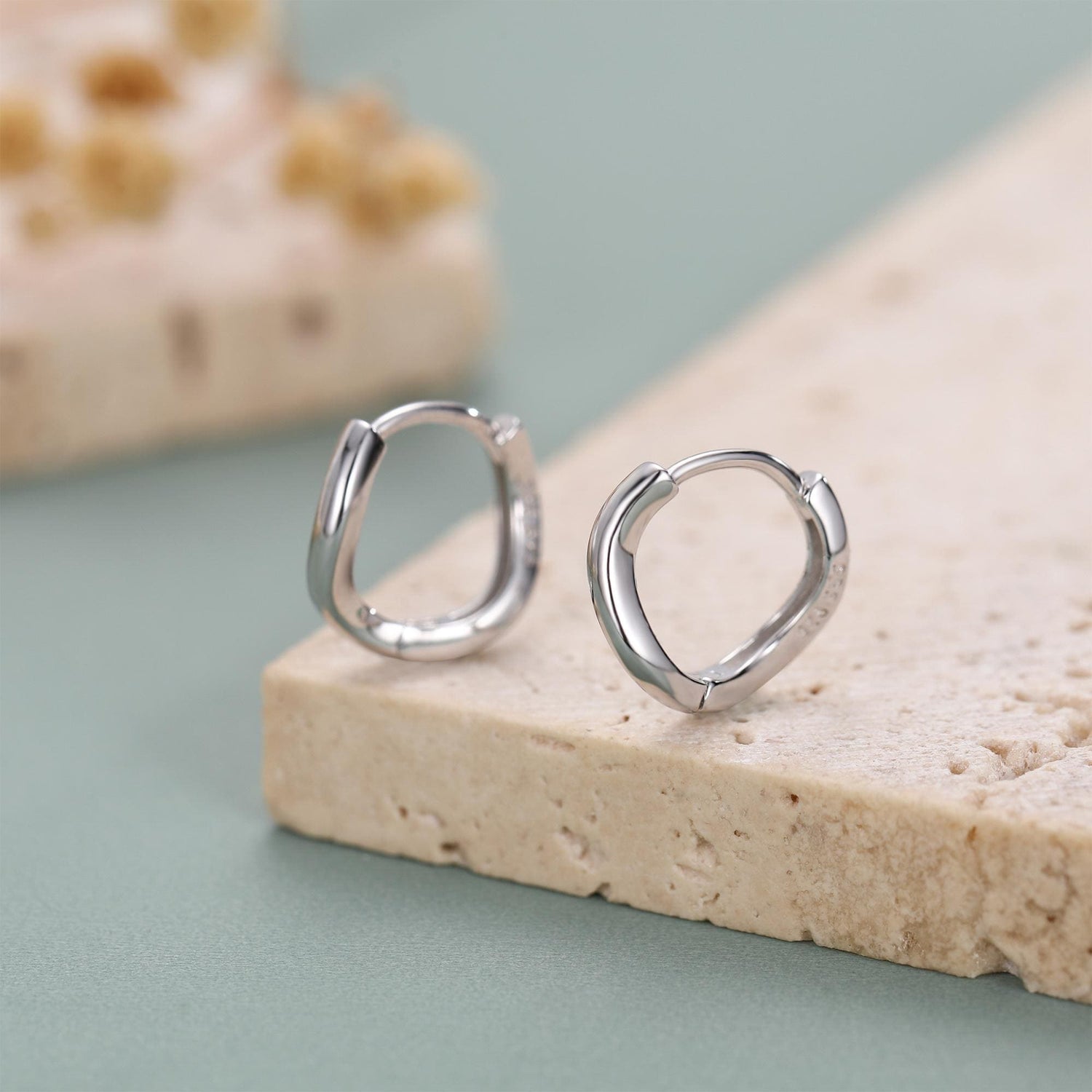 Sterling Silver Twisted Huggie Hoop Earrings