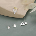Two Tone Dandelion Flower Stud Earrings