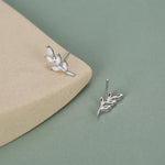 CZ Leaf Stud Earrings in Sterling Silver, Silver or Gold, Olive Branch Earrings, Olive Leaf Earrings, Nature Inspired