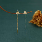 Celtic Trinity Knot Threader Earrings
