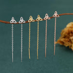 Celtic Trinity Knot Threader Earrings